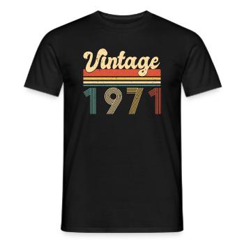 Vintage 1971 Year 1971 Since 1971 Birthday - Men's T-Shirt - black - Front - AI Model Male 178 light (178cm)