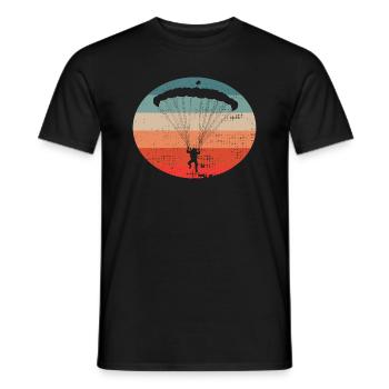 Parachute parachutisme rétro Vintage - T-shirt homme - noir - Devant - AI Model Male 178 light (178cm)