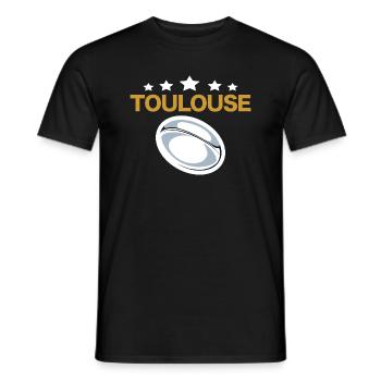 Rugby Toulouse 5 étoiles Stade Supporter Rugbymen - T-shirt homme - noir - Devant - AI Model Male 178 light (178cm)