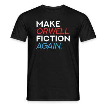 Make Orwell Fiction Again - Men's T-Shirt - black - Front - AI Model Male 178 light (178cm)