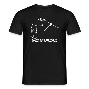 Sternzeichen Wassermann - Tierkreiszeichen - Männer T-Shirt - Schwarz - Vorne - AI Model Male 178 light (178cm)