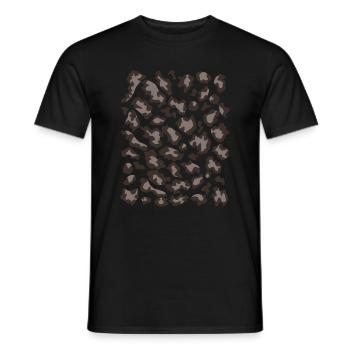 Motif léopard des neiges sombre - T-shirt homme - noir - Devant - AI Model Male 178 light (178cm)