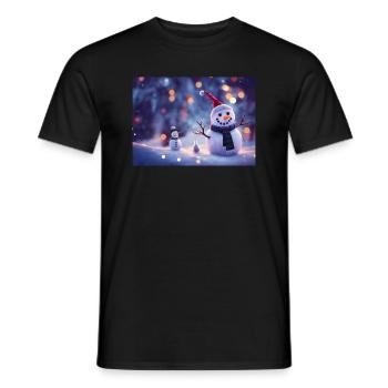 Joyeux Noël Bonhomme de neige - T-shirt homme - noir - Devant - AI Model Male 178 light (178cm)