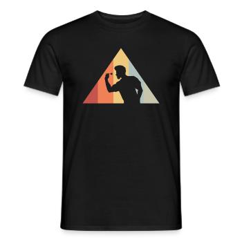 Vintage Dartspieler Dartscheibe Hobby - Männer T-Shirt - Schwarz - Vorne - AI Model Male 178 light (178cm)