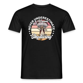 Catdiver Skydiving Skydiver paraglider Freefly - Männer T-Shirt - Schwarz - Vorne - AI Model Male 178 light (178cm)