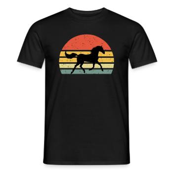 Cheval Vintage Rétro - T-shirt homme - noir - Devant - AI Model Male 178 light (178cm)
