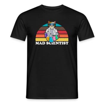 Mad Scientist Katze Chemie Chemistry beaker - Männer T-Shirt - Schwarz - Vorne - AI Model Male 178 light (178cm)