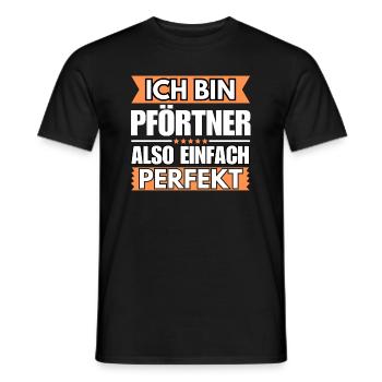 Einfach ein Perfekter Pförtner - Männer T-Shirt - Schwarz - Vorne - AI Model Male 178 light (178cm)