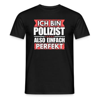 Einfach ein Perfekter Polizist - Männer T-Shirt - Schwarz - Vorne - AI Model Male 178 light (178cm)
