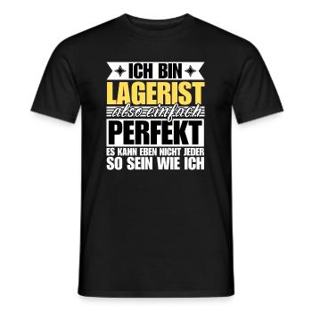 Perfekter Lagerist - Männer T-Shirt - Schwarz - Vorne - AI Model Male 178 light (178cm)