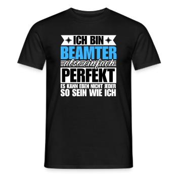 Perfekter Beamter - Männer T-Shirt - Schwarz - Vorne - AI Model Male 178 light (178cm)