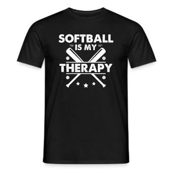Le softball est ma thérapie - T-shirt homme - noir - Devant - AI Model Male 178 light (178cm)