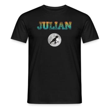JULIAN - Schöner Jungen Name mit Dinosaurier - Männer T-Shirt - Schwarz - Vorne - AI Model Male 178 light (178cm)