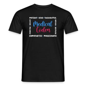 medical coder patient kind loving Design for a - Männer T-Shirt - Schwarz - Vorne - AI Model Male 178 light (178cm)