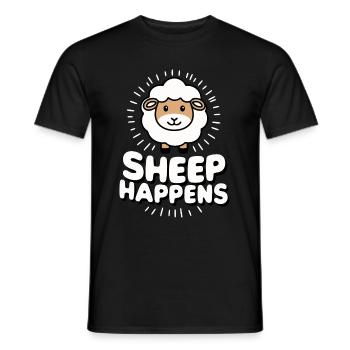 Sheep Sheep Farmer Lamb Farmer - Men's T-Shirt - black - Front - AI Model Male 178 light (178cm)