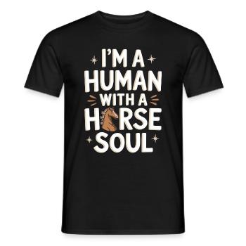 Pferd Pferde Reiten Pferdereiten Sprungreiten - Männer T-Shirt - Schwarz - Vorne - AI Model Male 178 light (178cm)