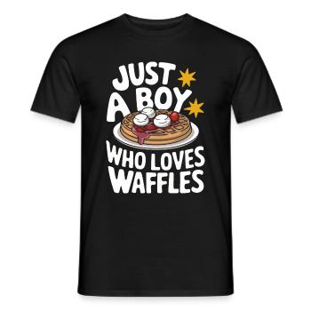 Gaufres Bonbons pour le petit-déjeuner - T-shirt homme - noir - Devant - AI Model Male 178 light (178cm)
