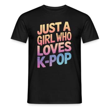 K-Pop Music Korean Pop - Men's T-Shirt - black - Front - AI Model Male 178 light (178cm)