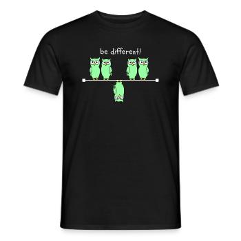 Be Different White - T-shirt homme - noir - Devant - AI Model Male 178 light (178cm)