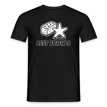 Sponge and Starfish - Best Friends Design - Men's T-Shirt - black - Front - AI Model Male 178 light (178cm)