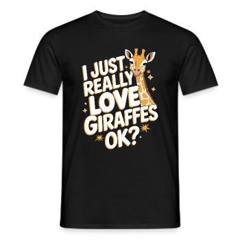 Giraffe Animal Africa Giraffes - Men's T-Shirt - black - Front - AI Model Male 178 light (178cm)