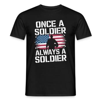 Soldat militaire vétéran - T-shirt homme - noir - Devant - AI Model Male 178 light (178cm)