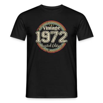 Vintage Retro Limited Edition 1972 Birth Year - Men's T-Shirt - black - Front - AI Model Male 178 light (178cm)