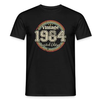 Vintage Retro Limited Edition 1984 Birth Year - Men's T-Shirt - black - Front - AI Model Male 178 light (178cm)