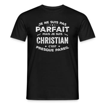 Christian A first name, a story, a personality - Men's T-Shirt - black - Front - AI Model Male 178 light (178cm)