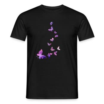 Schmetterling Schwarm Harmonie rosa - Männer T-Shirt - Schwarz - Vorne - AI Model Male 178 light (178cm)
