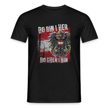 Do bin i her – Austrian pride of homeland - Men's T-Shirt - black - Front - AI Model Male 178 light (178cm)