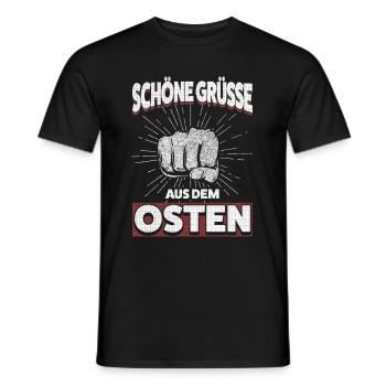Greetings from the East: Strong Ossi Power - Men's T-Shirt - black - Front - AI Model Male 178 light (178cm)