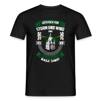 Hüte dich vor Sachsen, die in Rage sind! - Männer T-Shirt - Schwarz - Vorne - AI Model Male 178 light (178cm)