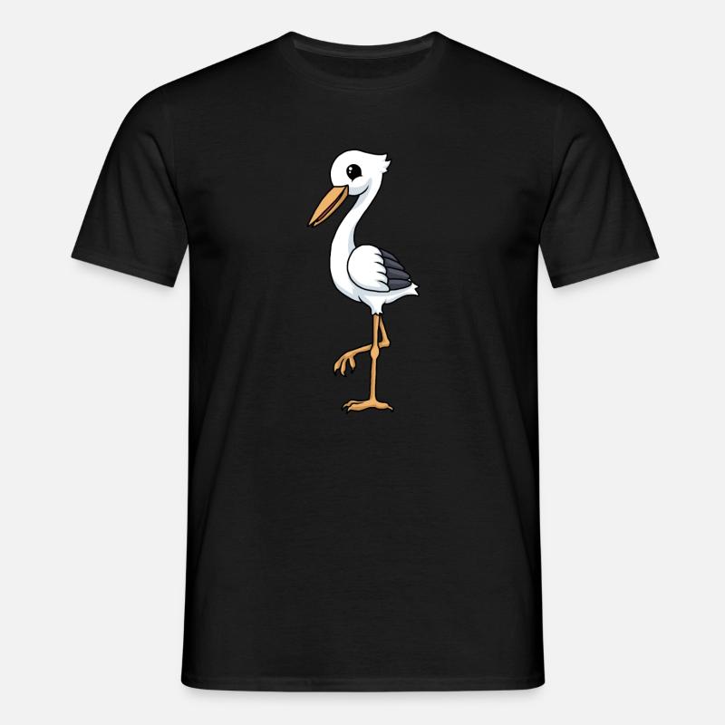 Lustiger Comic Storch - Männer T-Shirt - Schwarz