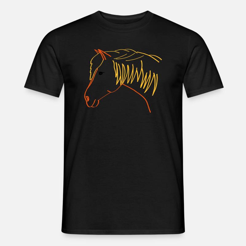 Haflingerportrait Nugget - Männer T-Shirt - Schwarz