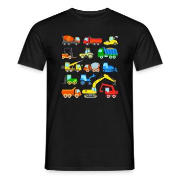 Construction sites Vehicles Excavators - Men's T-Shirt - black - Front - AI Model Male 178 light (178cm)