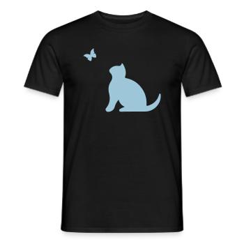Cat - Men's T-Shirt - black - Front - AI Model Male 178 light (178cm)