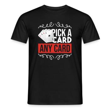 Choose a Card Funny Magician Card Trick - Men's T-Shirt - black - Front - AI Model Male 178 light (178cm)