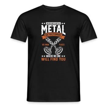 Metalldetektor Metalldetektion Metall detektieren - Männer T-Shirt - Schwarz - Vorne - AI Model Male 178 light (178cm)