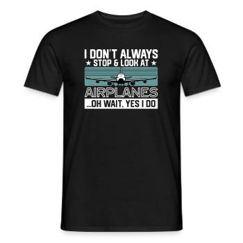 Airplane Love Aviation Aviation Lovers - Men's T-Shirt - black - Front - AI Model Male 178 light (178cm)