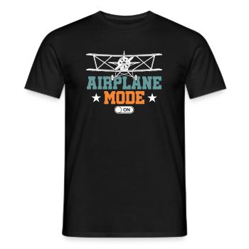 Airplane Mode Flying Pilot Aviation Airplane - Men's T-Shirt - black - Front - AI Model Male 178 light (178cm)