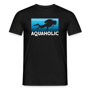 Aquaholic Scuba plongeur Apnée Plongée plongée - T-shirt homme - noir - Devant - AI Model Male 178 light (178cm)