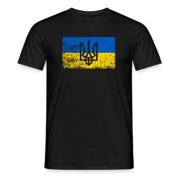Ukrainian flag Ukraine roots nationality - Men's T-Shirt - black - Front - AI Model Male 178 light (178cm)