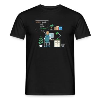 Eat Code Sleep | Funny Coder Programmer - Men's T-Shirt - black - Front - AI Model Male 178 light (178cm)