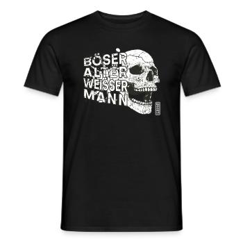 Böser alter weisser Mann - vintage retro weiss - Männer T-Shirt - Schwarz - Vorne - AI Model Male 178 light (178cm)