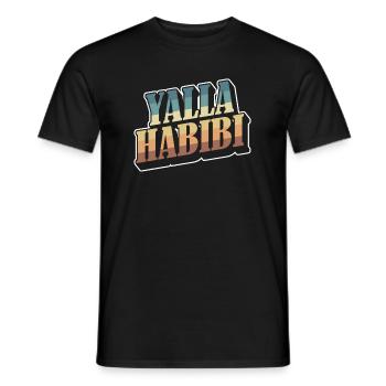 Yalla Habibi Arabic Arabic Sweetheart Muslim - Men's T-Shirt - black - Front - AI Model Male 178 light (178cm)