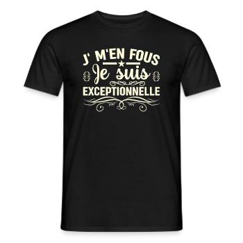 JE SUIS exceptionnelle - T-shirt homme - noir - Devant - AI Model Male 178 light (178cm)