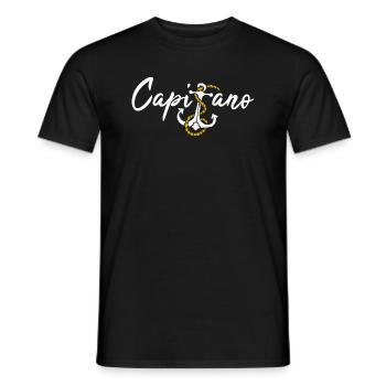 Capitano italienisch Kapitän Boot Segeln Geschenk - Männer T-Shirt - Schwarz - Vorne - AI Model Male 178 light (178cm)