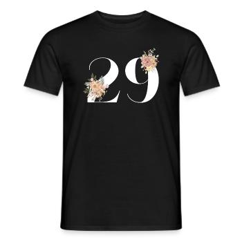 29th Anniversary Flowers (Gift of 29 years) - Men's T-Shirt - black - Front - AI Model Male 178 light (178cm)