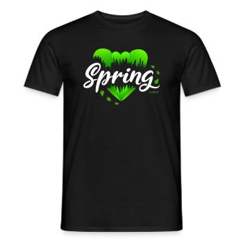 Spring Springtime Hearts - Men's T-Shirt - black - Front - AI Model Male 178 light (178cm)